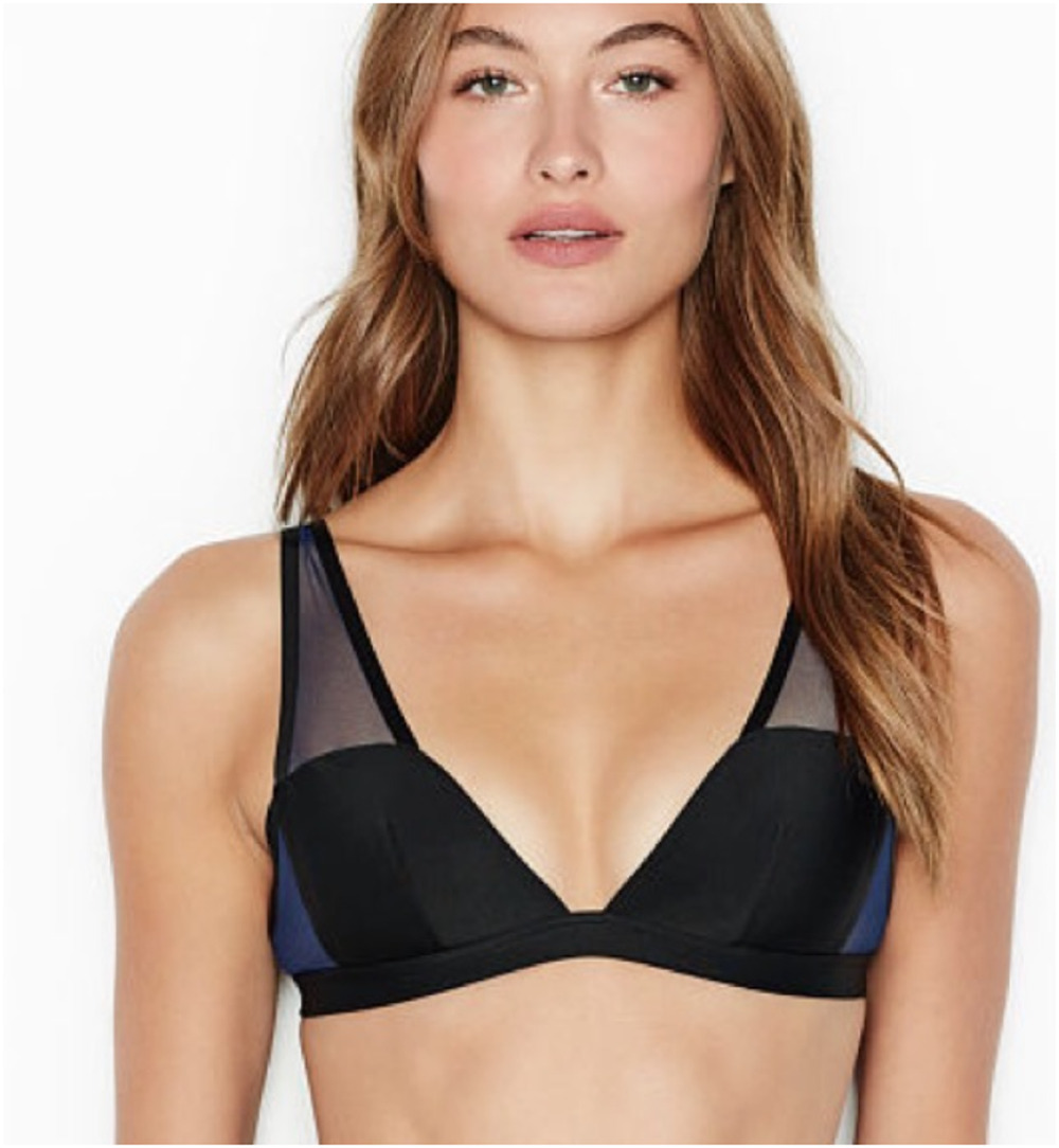 Victoria’s Secret Very Sexy Unlined Mesh Bra Womens M Black Sheer Minimalist